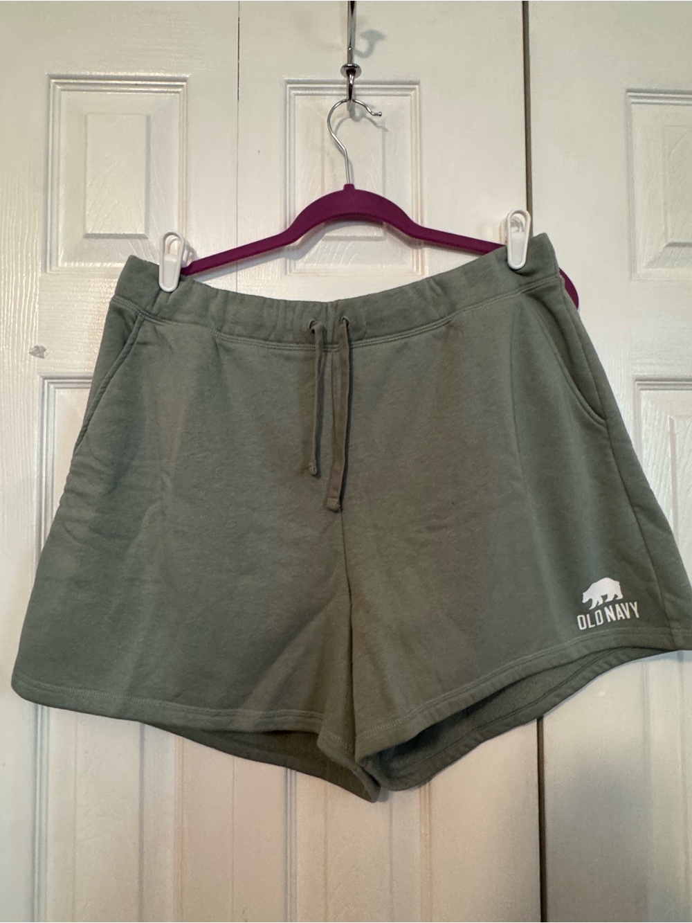 Old Navy Olive Green Drawstring Fleece Athletic Shorts